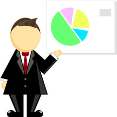 Illustration of a businessman and chart