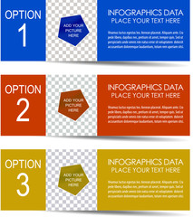 One, two, three infographic option banner