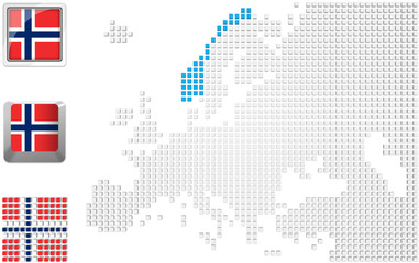 Obraz na płótnie Canvas Norway on map of Europe