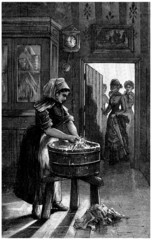 A Servant : Washing - end 19th century