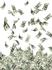 Fototapeta premium Rain from dollars