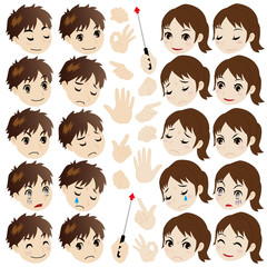 少年少女の表情セット