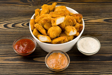 Chicken nuggets on the table