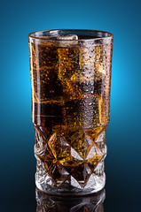 Cold cola in a glass