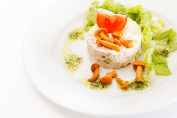 Russian salad with mushrooms