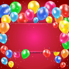 Balloons on red background