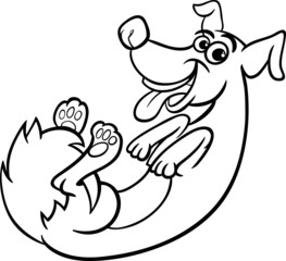 playful dog cartoon coloring page