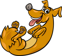 cute playful dog cartoon illustration