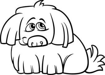 cute hairy dog cartoon coloring page