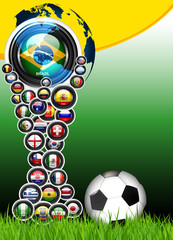 World Cup Brazil 2014 flags countries