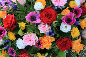 Fototapeta premium Bright colored bridal flowers