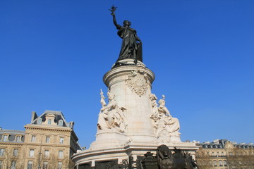 Fototapeta na wymiar Place de la République, Paryż