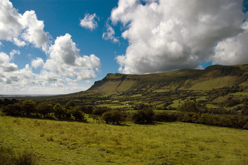 Benbulben mountain in county sligo, ireland