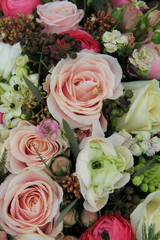 Pink and white bridal arrangement