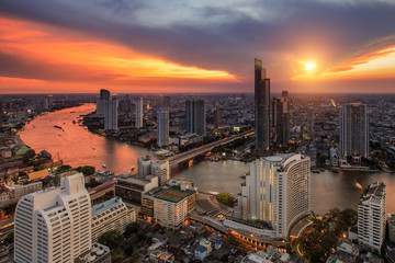 Bangkok city night view