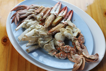 piece of steamed crab
