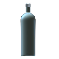 Glass of bottle with silver cap