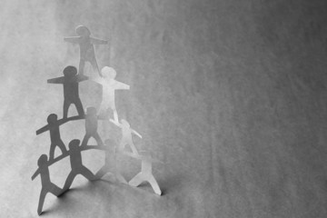 Human pyramid team support