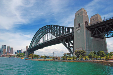 Sydney Harbour Bridge with City Skyline, Sydney, Australia