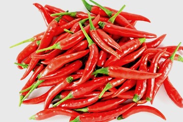 Red hot pepper on a white background