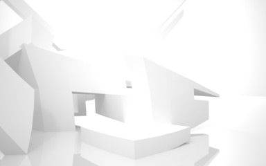 Fototapeta premium Abstract Architecture. abstract white building on a white backgr