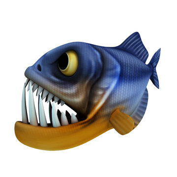 cartoon of piranha