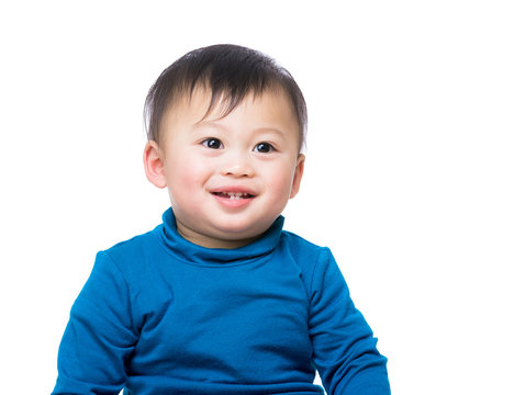 Asian baby boy smile
