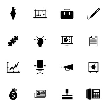 Vector black business icons set