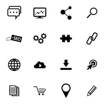 Vector Black  Seo Icons Set