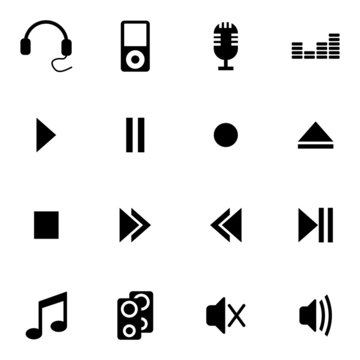 Vector black  sound icons set