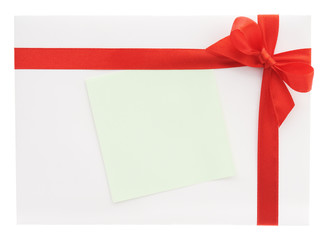 Blank gift with red bow