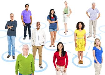 Fototapeta premium Group Of Multi-Ethnic People In A Connection Themed Picture