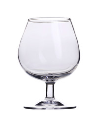 Single empty brandy glass