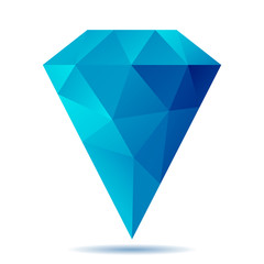 Blue Diamond, Polygonal Design, Vector Illustration