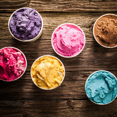 Tasty creamy colorful Italian ice cream
