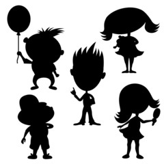 Vector silhouettes. Children.