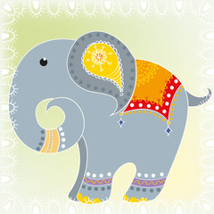 Cartoon Indian elephant