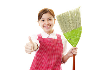 ガッツポーズの主婦