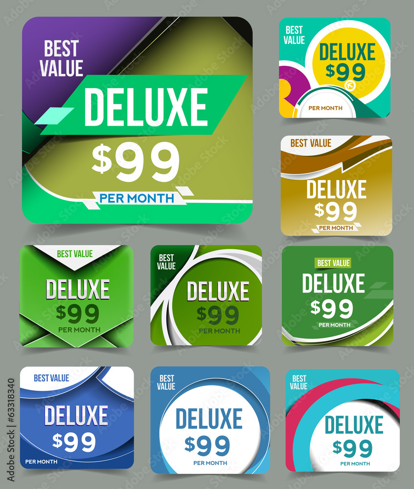 Canvas Prints set of modern price menu design template