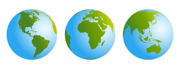 Fototapeta premium Globes Gradient Blue Green