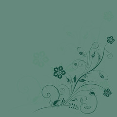 colored swirly background with splats and retro floral elements