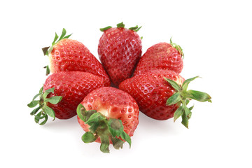 Strawberries on white background