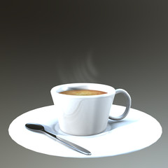 Coffee cup Dark background.