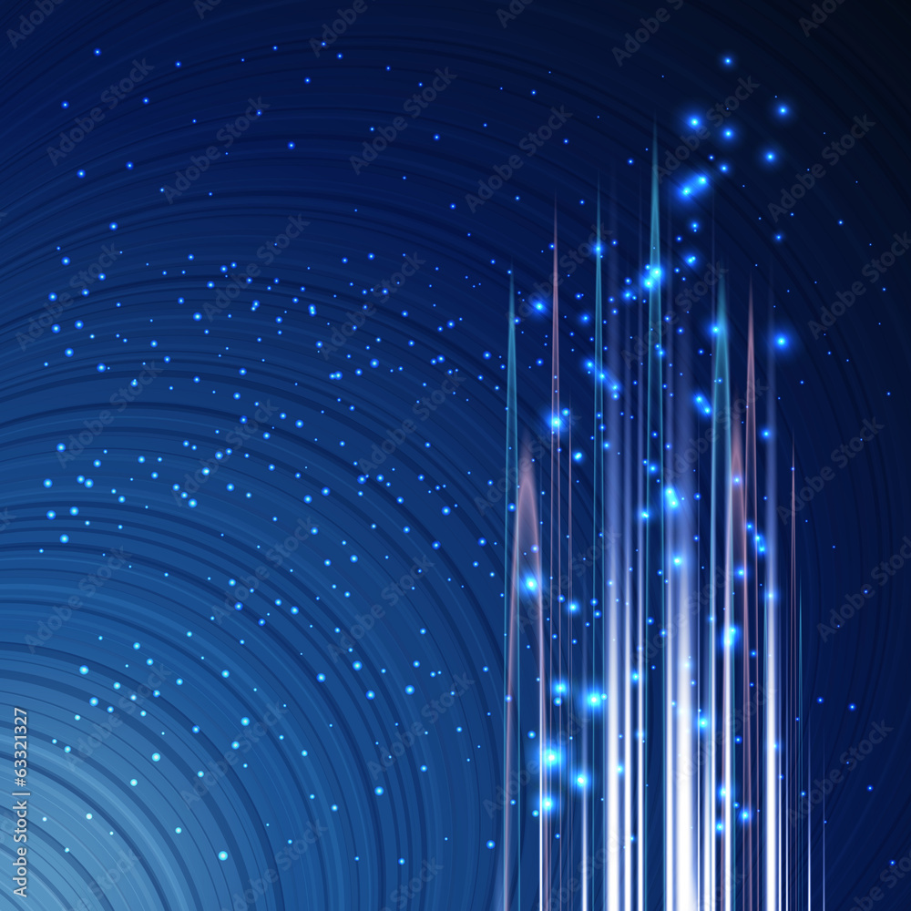 Aufkleber abstract techno design elements on a blue background.