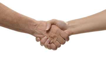 Handshake isolated on white