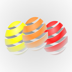 Misty colorful vector striped easter egg