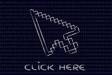 old school design of pixelated cursor