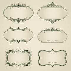 Vector set vintage frames