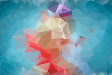 Poster Abstract blue polygonal background. © igor_shmel