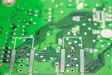 Electronic Computer Circuit Board Close Up